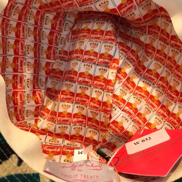 ANDY WARHOL BY PHILIP TREACY GREEN CAMO CAMPBELL SOUP BUCKET HAT-RARE! VINTAGE! - Picture 8 of 8